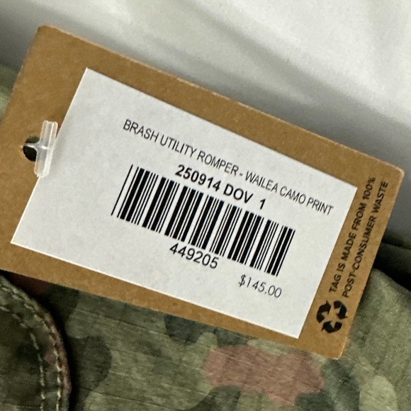 Title‎ Nine Brash Utility Romper Wailea Camo Print XS Women’s - Picture 5 of 11